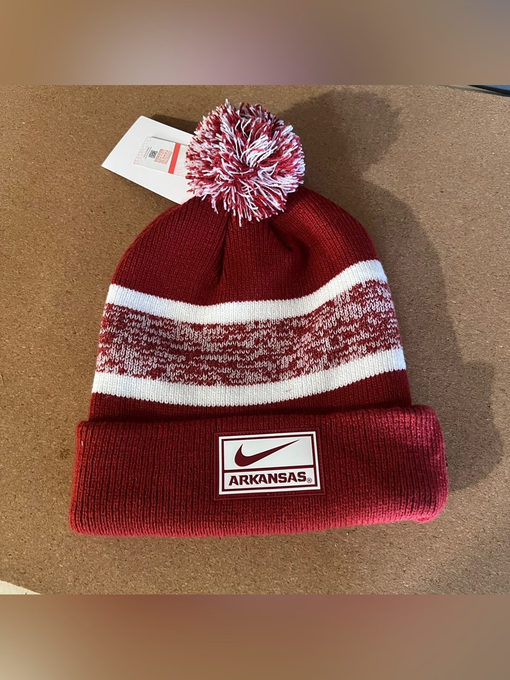 Arkansas Nike Peak Utility Cuff Knit Beanie